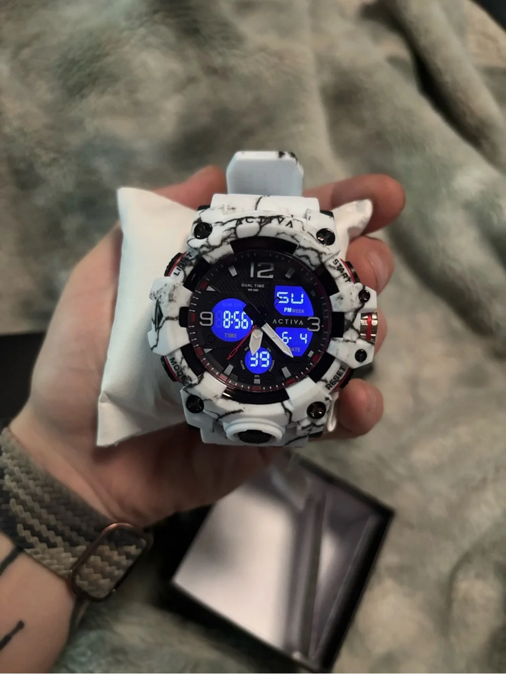 Activa X Invicta Digital Men's Watch - 49mm, Camouflage, White (ACW8008-003)